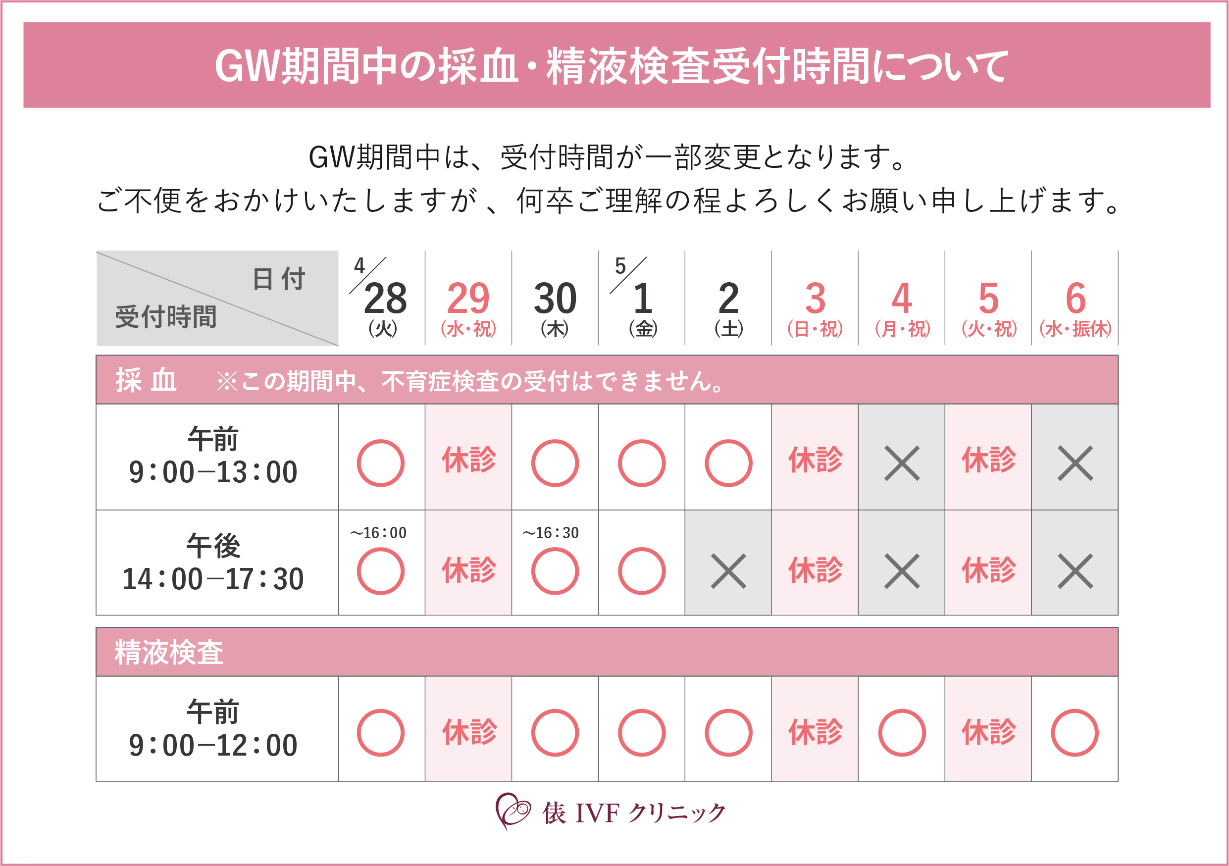 2026GW���Ԓ��̐f�Î���